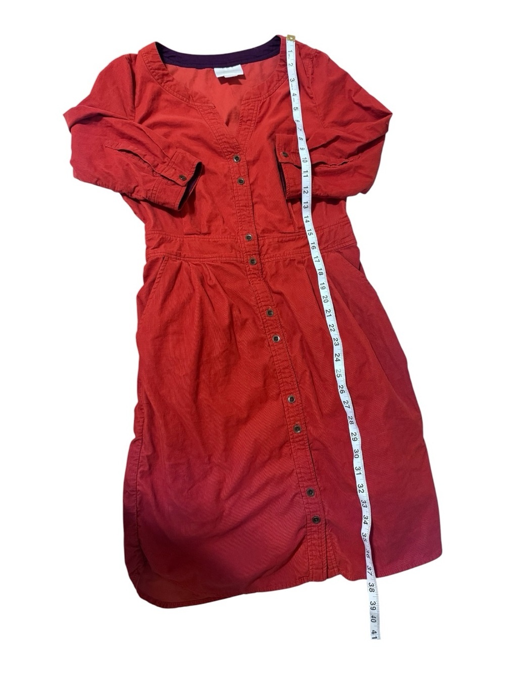 Maeve Button-Front Rust Red Mini Dress - Picture 3 of 6